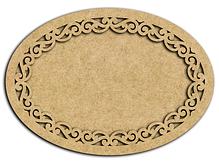 Placa Oval Arabesco Invertido