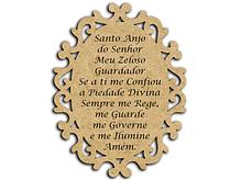 Placa Arabesco Oração Santo Anjo