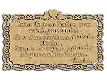 Placa Passarinhos Oração Santo Anjo