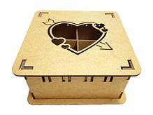 Caixa Quadrada Passa Fita Coração Grande