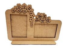 Porta Retrato 2 Fotos com Flores