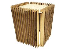 Luminária de Pendurar Ripas Quadrada